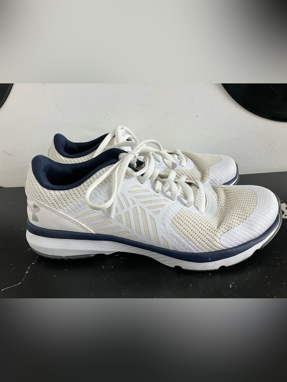 Under Armour White and Navy Women's Running Sneakers